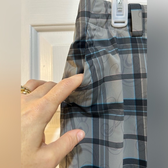 Nike Golf Dri-Fit Skort Pockets Womens 10 Blue Gray Plaid Side Zip Preppy Club - Picture 4 of 11